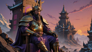 Mongol Emperor Timur on his throne.jpg