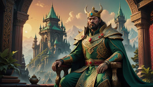 Mongol Sultan Timur on his throne.jpg