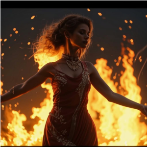 Beautiful woman dancing on a burning pyre - 2.png