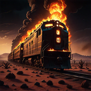 Burning armored train in Arizona desert - 5.png