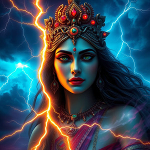 Face of Hindu goddess of lightning.jpg
