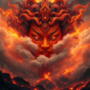 Face of Chinese goddess of fire in the sky.jpg
