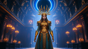 Goddess Freyja in Valhalla under Black Sun.jpg