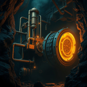 Steam Punk Tunnel Borer in the depths of the underworld.jpg