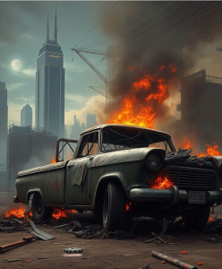Charred car in apocalyptic city.jpg