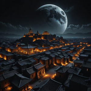 Evil ancient city under black moon.png