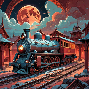 Burning train depot under blood moon - 7.png