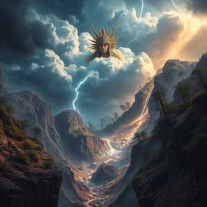 Face of Goddess of Vengeance in the sky over vicious landslide.jpg
