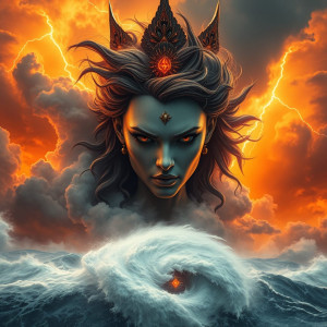 Face of Goddess of Vengeance in the sky over vicious hurricane.jpg