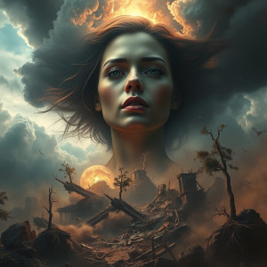 Face of Goddess of Vengeance in the sky over vicious earthquake.jpg