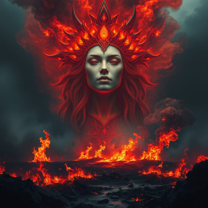 Face of Goddess of Vengeance in the sky over vicious wildfire.jpg
