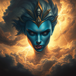 Face of the Goddess of Destruction in the sky over vicious tornado.jpg