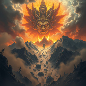 Face of the God of Destruction in the sky over vicious landslide.jpg