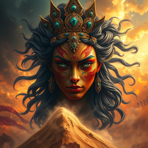 Face of the Goddess of Destruction in the sky over vicious sandstorm.jpg