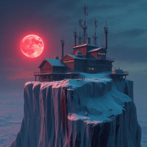 Research station on gigantic iceberg under blood moon.jpg