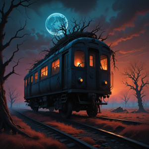 Burning railway carriage under black moon - 1.jpg