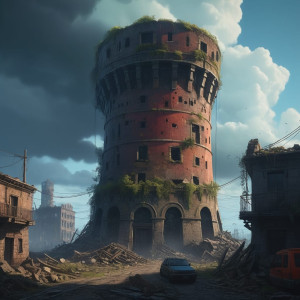 Giant round tower of the dead in apocalyptic city - 3.jpg