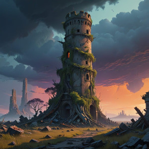 Giant round tower of the dead in apocalyptic city - 7.jpg