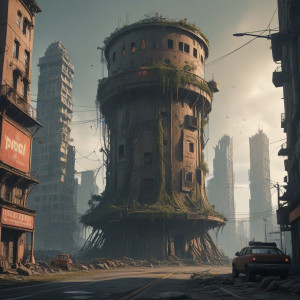 Giant round tower of the dead in apocalyptic city - 8.jpg