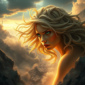 Face of goddess of rage in the sky over vicious landslide.jpg