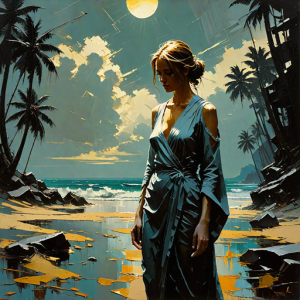 Woman on the beach undr the moon.png