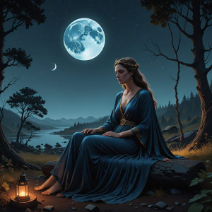 Beautiful woman under full moon.jpg