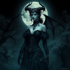 Demonic gothic lady under black moon.jpg