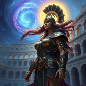 Beautiful gladiatrix in Colosseum.jpg