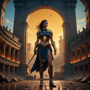 Beautiful gladiatrix in Colosseum - 1.jpg