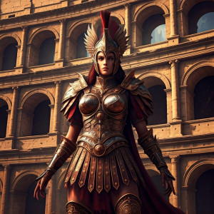 Beautiful gladiatrix in Colosseum - 2.jpg