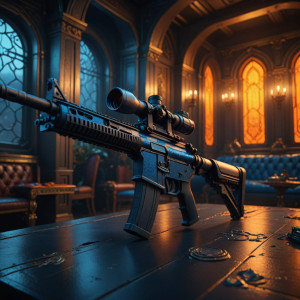 Modern automatic rifle in SWAT armoury.jpg