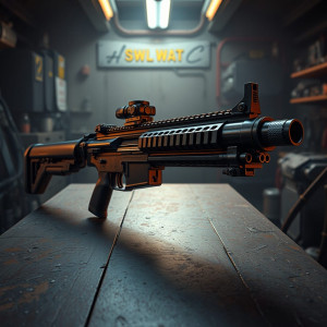 Modern machine gun on the table.jpg