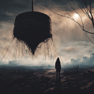 Dark object in the sky over apocapyptic scenery.jpg