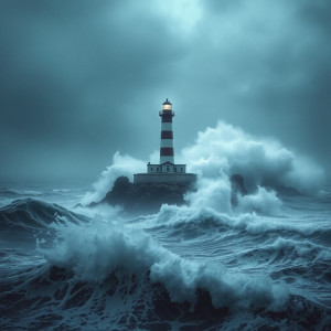 Lighthouse on a tiny island over giant waves - 1.jpg