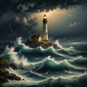 Lighthouse on a tiny island over giant waves - 2.jpg