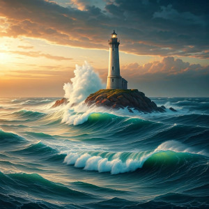 Lighthouse on a tiny island over giant waves - 3.jpg