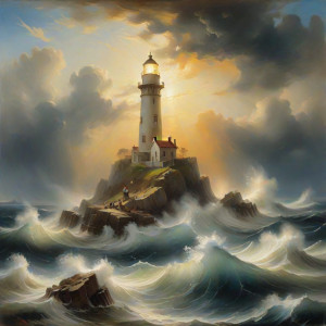 Lighthouse on a tiny island over giant waves - 7.jpg