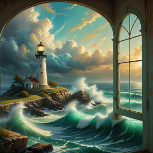 Lighthouse on a tiny island over giant waves - 8.jpg