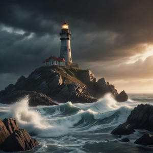 Lighthouse on a tiny island over giant waves - 10.jpg