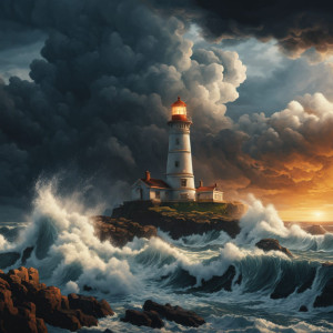 Lighthouse on a tiny island over giant waves - 11.jpg