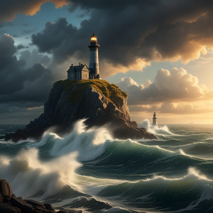 Lighthouse on a tiny island over giant waves - 15.jpg