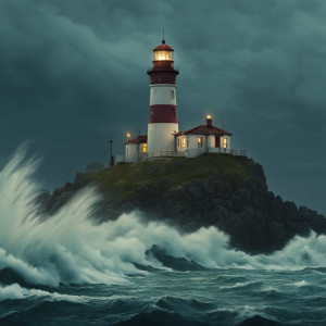 Lighthouse on a tiny island over giant waves - 16.jpg