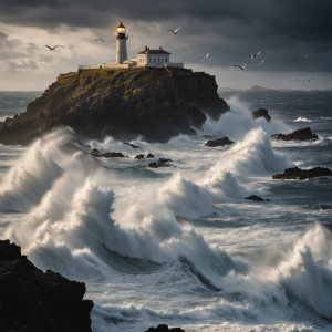 Lighthouse on a tiny island over giant waves - 17.jpg