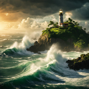 Lighthouse on a tiny island over giant waves - 22.jpg