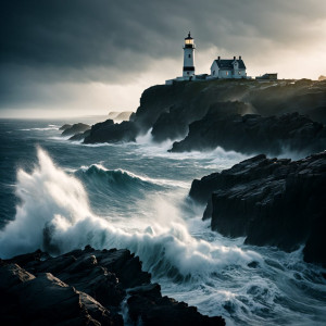 Lighthouse on a tiny island over giant waves - 24.jpg