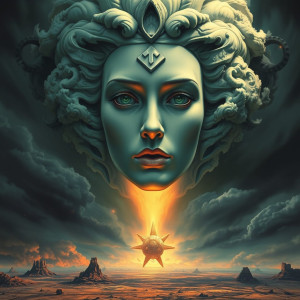 Face of the Goddess of Destruction in the sky over nuclear wasteland.jpg