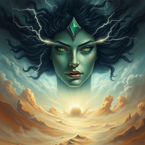 Face of the Goddess of Disaster in the sky over vicious sandstorm.jpg