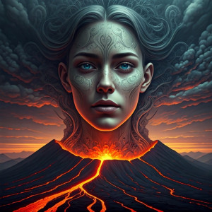 Face of the Goddess of Disaster in the sky over volcano.jpg