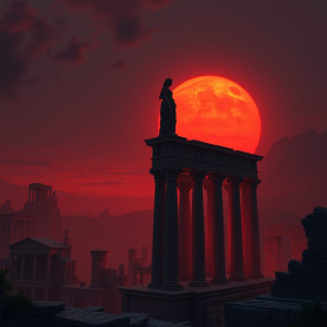 Bloody sunset in ancient city.jpg