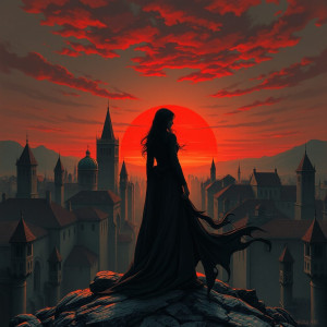 Bloody sunset in medieval city.jpg